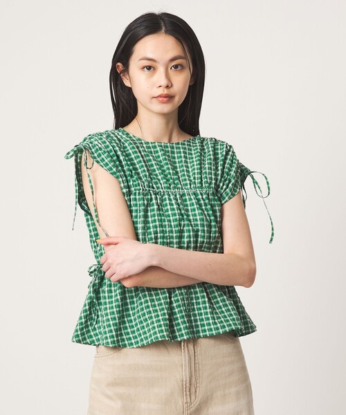 専用✨美品✨イザベル　マランエトワール　スタンドカラーギャザーチェックブラウス EMMEL REFINES（エメル リファインズ） ブラウス シャツ 「EMMEL