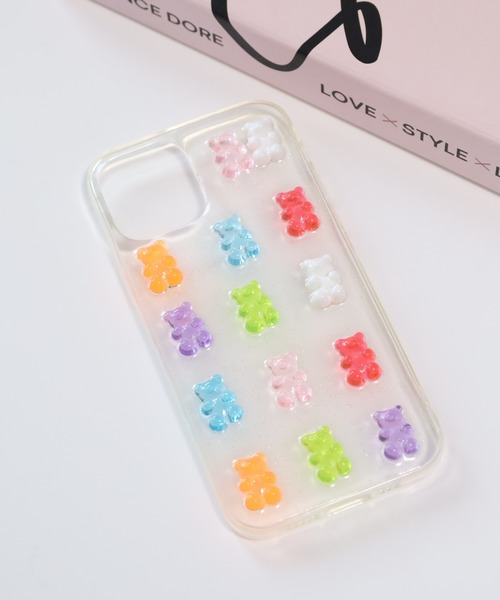 Crossi スマホケース 立体カラフルグミベアアイフォンケース