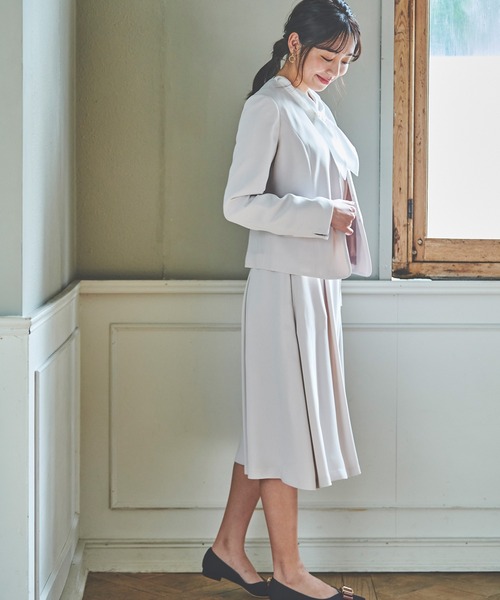 「LAISSE PASSE」 ノーカラージャケット LARGE スモークピンク レディース_画像4