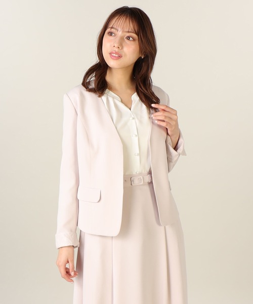 「LAISSE PASSE」 ノーカラージャケット LARGE スモークピンク レディース_画像5