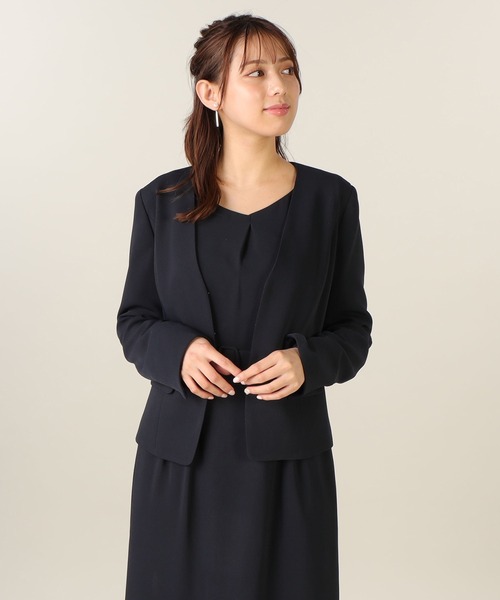 「LAISSE PASSE」 ノーカラージャケット LARGE スモークピンク レディース_画像7