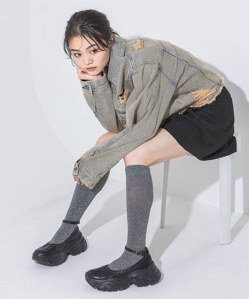 「JEANASIS」 シューズ LARGE ブラック レディース_画像2