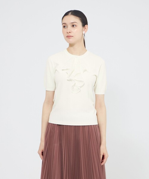tシャツ レースニット プルオーバー レディース