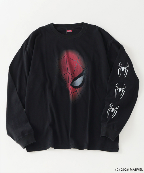 MARVEL（マーベル） tシャツ スパイダーマン 別注 グラフィック ロンT