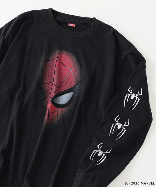 MARVEL（マーベル） tシャツ スパイダーマン 別注 グラフィック ロンT