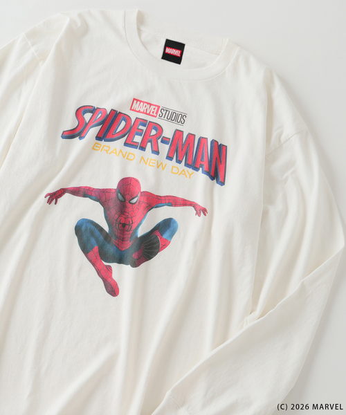 MARVEL（マーベル） tシャツ スパイダーマン 別注 グラフィック ロンT