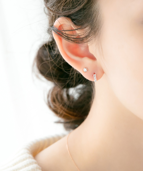 Phoebe ピアス 「K10RG」ストーンバーピアス/BOXつき レディース