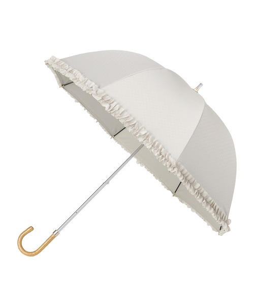 新品未使用タグ付きLANVIN レース模様の日傘 雨傘 ホワイト一級遮光uv LANVIN en Bleu 日傘 傘 遮光 晴雨兼用日傘 長傘 ドビーフリル