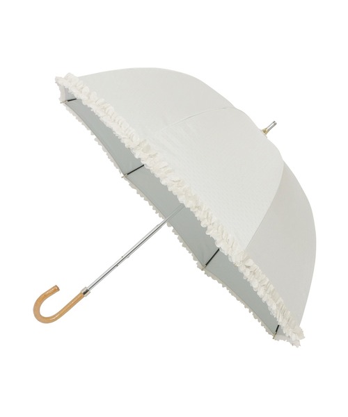 LANVIN en Bleu 日傘 傘 遮光 遮熱 晴雨兼用日傘 長傘 ドビーフリル