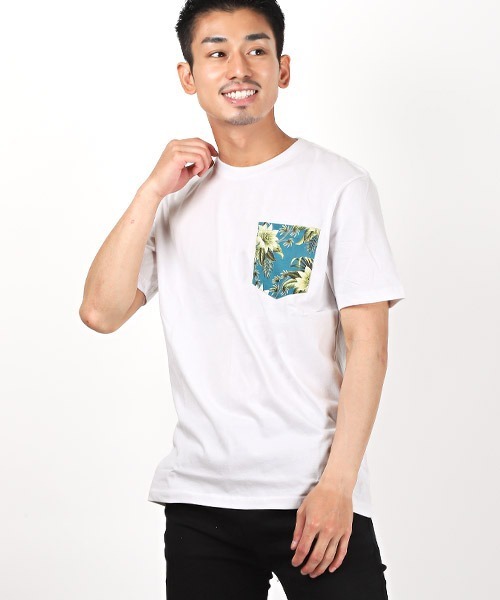 LUXSTYLE（ラグスタイル） tシャツ ボタニカル柄ポケットプリント半袖T