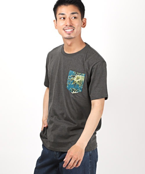 LUXSTYLE（ラグスタイル） tシャツ ボタニカル柄ポケットプリント半袖T