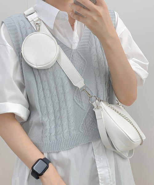 ☆人気☆【 】☆CKJ チェーンポーチトートバッグ☆ CALVIN KLEIN】◇CKJ チェーンポーチトートバッグ◇送料無料