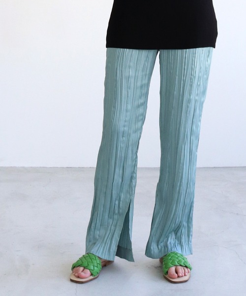 DRESSLAVE パンツ pleats straight slit pants(プリーツストレート 