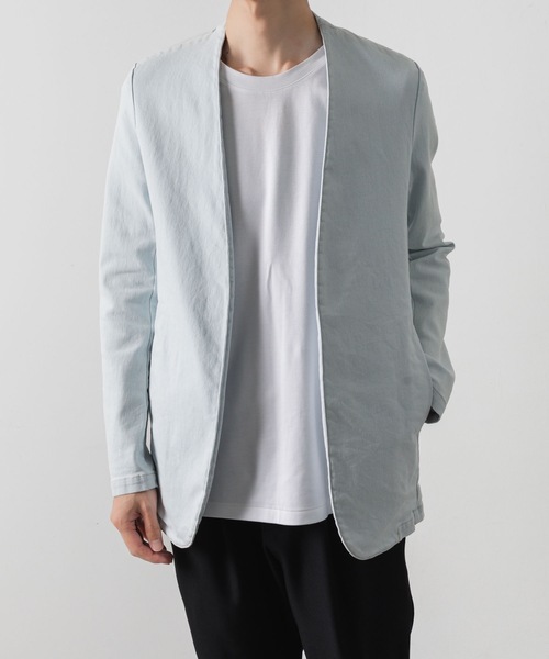 ATTACHMENT ジャケット ノーカラージャケット スーピマコットン