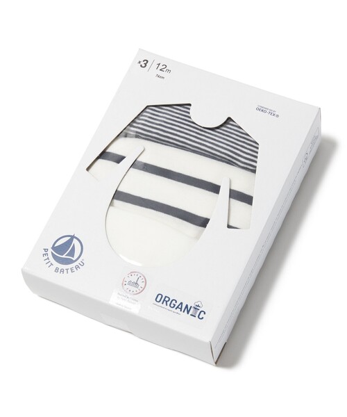 PETIT BATEAU ベビー服 ロンパース 長袖ボディ3枚組 : ZOZOTOWN