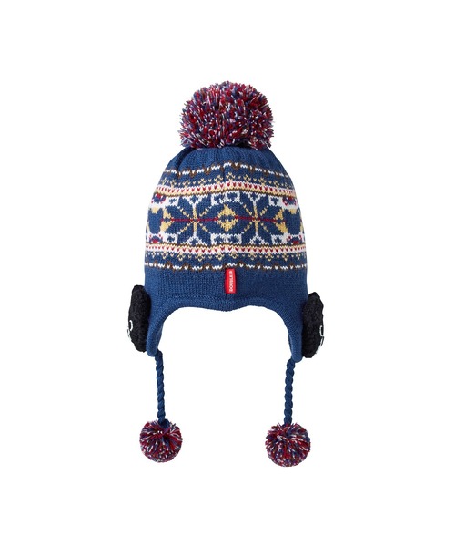 wb ニット帽 ニットキャップ ノルディック柄フード キッズ 子供 男の子