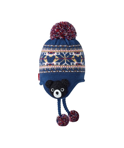 wb ニット帽 ニットキャップ ノルディック柄フード キッズ 子供 男の子