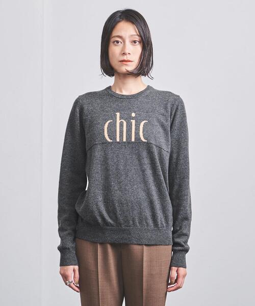 美品✨ ユナイテッドアローズ SLOANE 別注 ロゴ ニット カシミヤ 黒 ユナイテッドアローズ SLOANE 別注 ロゴ レタードニット カシミヤ 黒