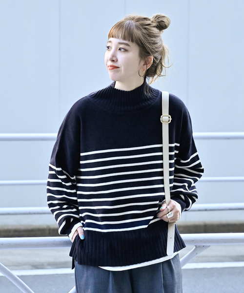 B.C STOCK（ベーセーストック） ニット ソリストヒートタートルネック