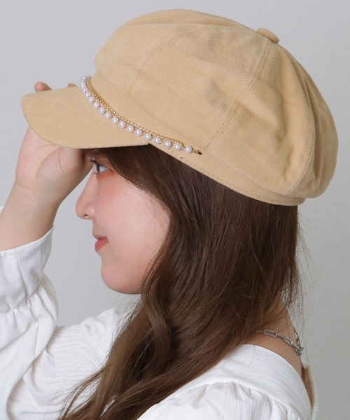 Lace Ladies（レースレディース） 帽子 キャスケット パール チェーン