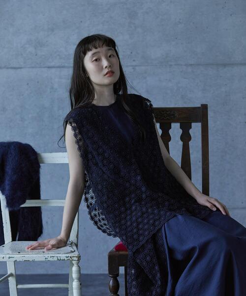 ベスト ジレ 「2WAY」エンブロイダリーレースベスト レディース UNITED ARROWS ベスト ジレ クロッシー エンブロイダリー ニット