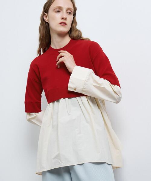 LANVIN en Bleu ニット セーター ワイドスリーブシャツコンビニット 