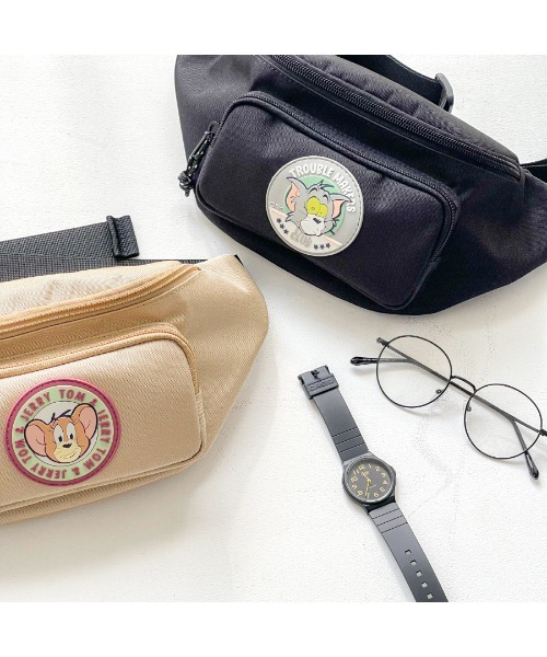 ウエストポーチ ウエストバッグ TOM and JERRY×Flapperシリコン