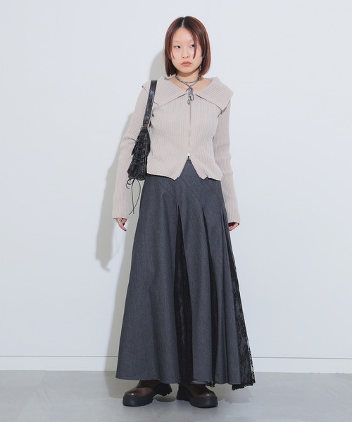 Ray BEAMS スカート デニム レース キリカエ : ZOZOTOWN Yahoo