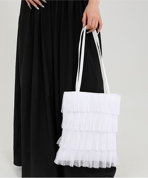 りんりん ショルダーバッグ ホワイト ノベルティ LA VORAGINE（ラ ヴォラジネ） ショルダーバッグ バッグ ティアード