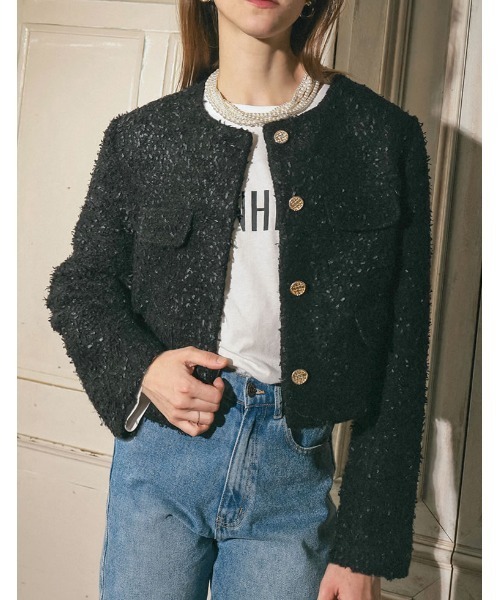 Christian Dior クリスチャンディオール 金釦ノーカラージャケット ☆美品☆ディオール ノーカラージャケット 金ボタン 秋色 大きめ