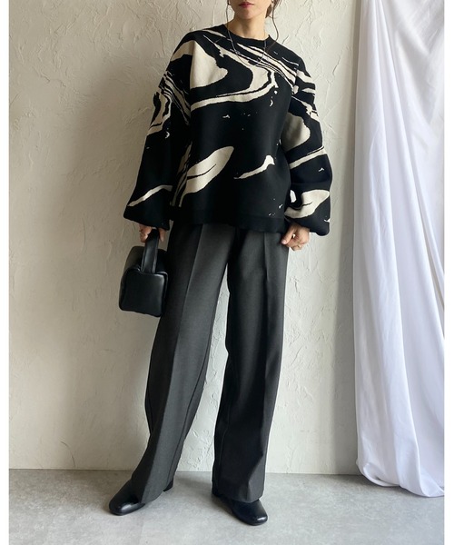 She's Closet ニット セーター マーブルニュアンス柄長袖