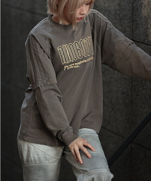 処分価格　新品未使用人気完売品シャツレイヤード ロングスリーブ Tシャツ レイヤードボーダーロングスリーブTシャツ - ROY reflect overjoy