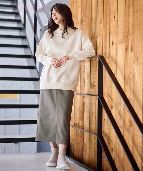 ANY（エニィ） スカート 「手洗い可/ウエストゴム/裏起毛」チェック