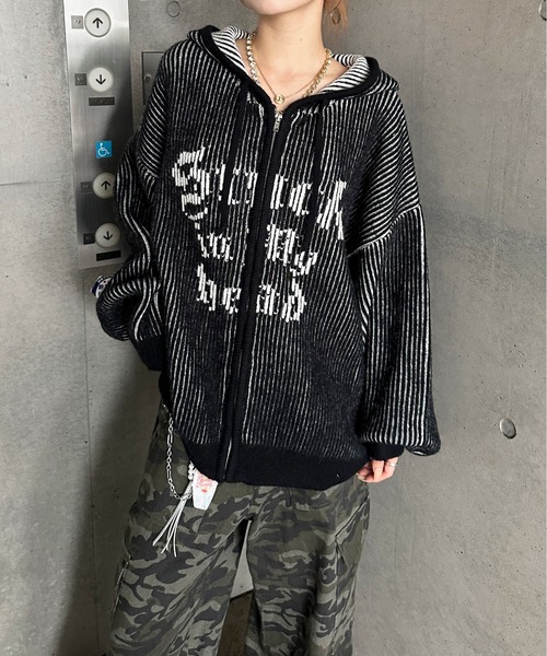 パーカー 配色リブニットジップパーカー メンズ レディース : ZOZOTOWN