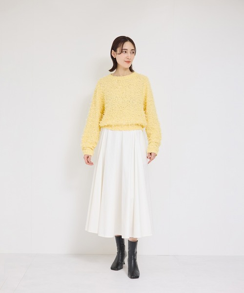 ニット セーター 「洗える」チュールハナモールツイードニット レディース ROPE' ニット セーター 「洗える」チュールハナモールツイード