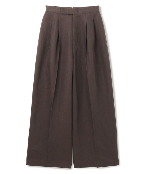 新品　uncrave クリスピーリネンパンツ　00 11号 uncrave カーキクリスピーリネン サスペンダー テーパード