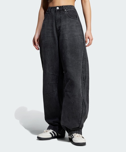【adidas】W DENIM BANANA PT(ADILENIUM3) LIGHTDENIM 国内発送 adidas/アディダス ADILENIUM SEASON 3 BANANA FITTED WASHED