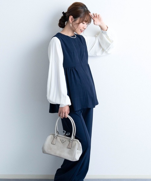 SweetMommy(授乳服&マタニティ) セットアップ ペプラムジレ