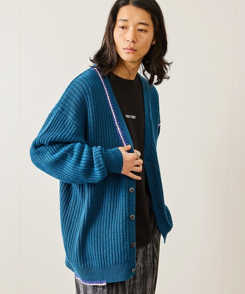 MASAKI✖︎JUN RED ステッチレース アップルーズカーディガン