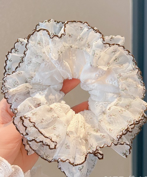 potete♢ボリュームBigシュシュ light coral 全長 約26cm potete♢Bigシュシュ light coral