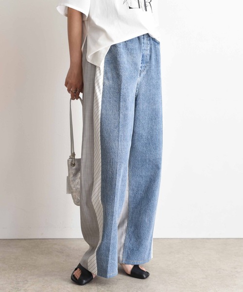 パンツ デニム ジーンズ 「洗える」365DENIMワイドストレート パンツ 