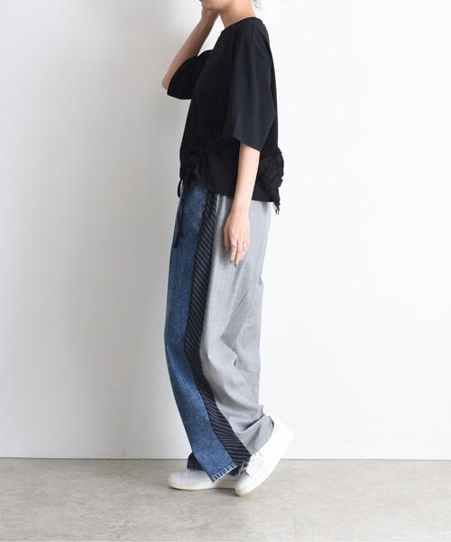 新品　今季　Eimee Law パンツ デニムレイヤード サイドジップパンツ Eimee Law（エイミーロウ） ジーンズ デニム デニムパンツ バック