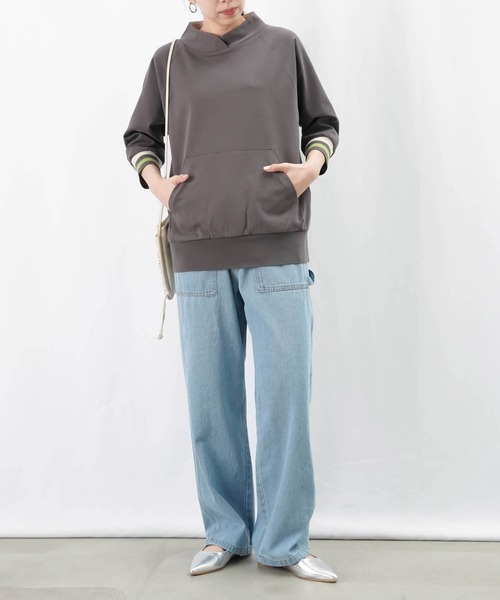 tシャツ LC/LLL リブラインスタンドカラーカットソー レディース LADY LUCK LUCA tシャツ LC/LLL リブラインスタンドカラー