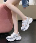 厚底 サンダル メッシュ ベルクロ 厚底 スニ...の詳細画像2