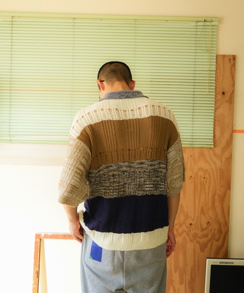 PAMM（パム） ポロシャツ ポロ 格子のニットポロシャツ レディース