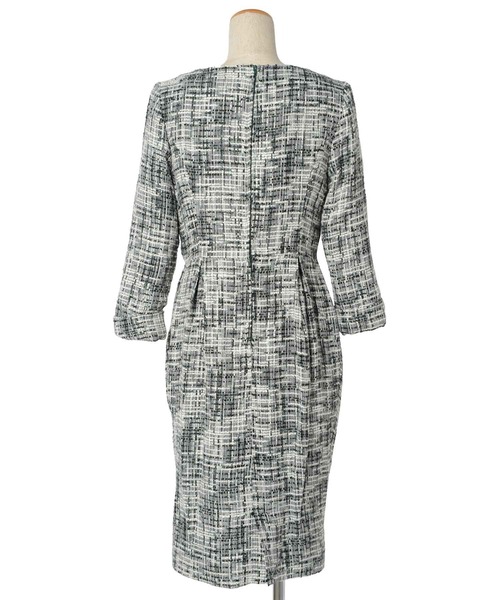 「DRESS LAB」 7分袖ワンピース S 杢グレー レディース_画像3