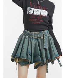 jouetie（ジュエティ） デニムスカート アシメヘムデニムミニスカート