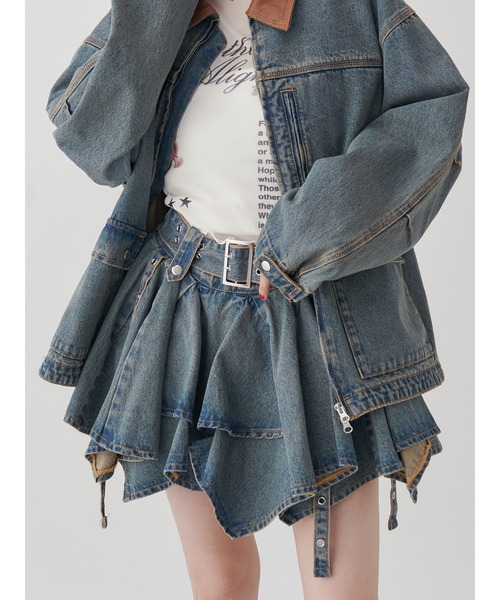 【Alexandre Vauthier】アシンメトリーデニムミニスカート Figments（フィグメンツ）の「アシンメトリーデニムミニスカート