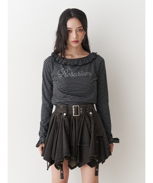 jouetie（ジュエティ） デニムスカート アシメヘムデニムミニスカート