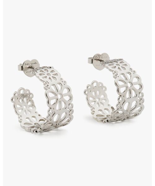 kate spade NEW YORK ピアス スペード フラワー レース フープ